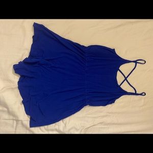 Blue Criss Cross Back Romper